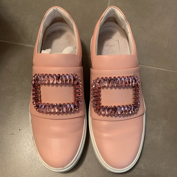 Roger Vivier Shoes - Roger Vivier Sneakers exclusive Barbie Pink with Pink Crystals sz 8 used once